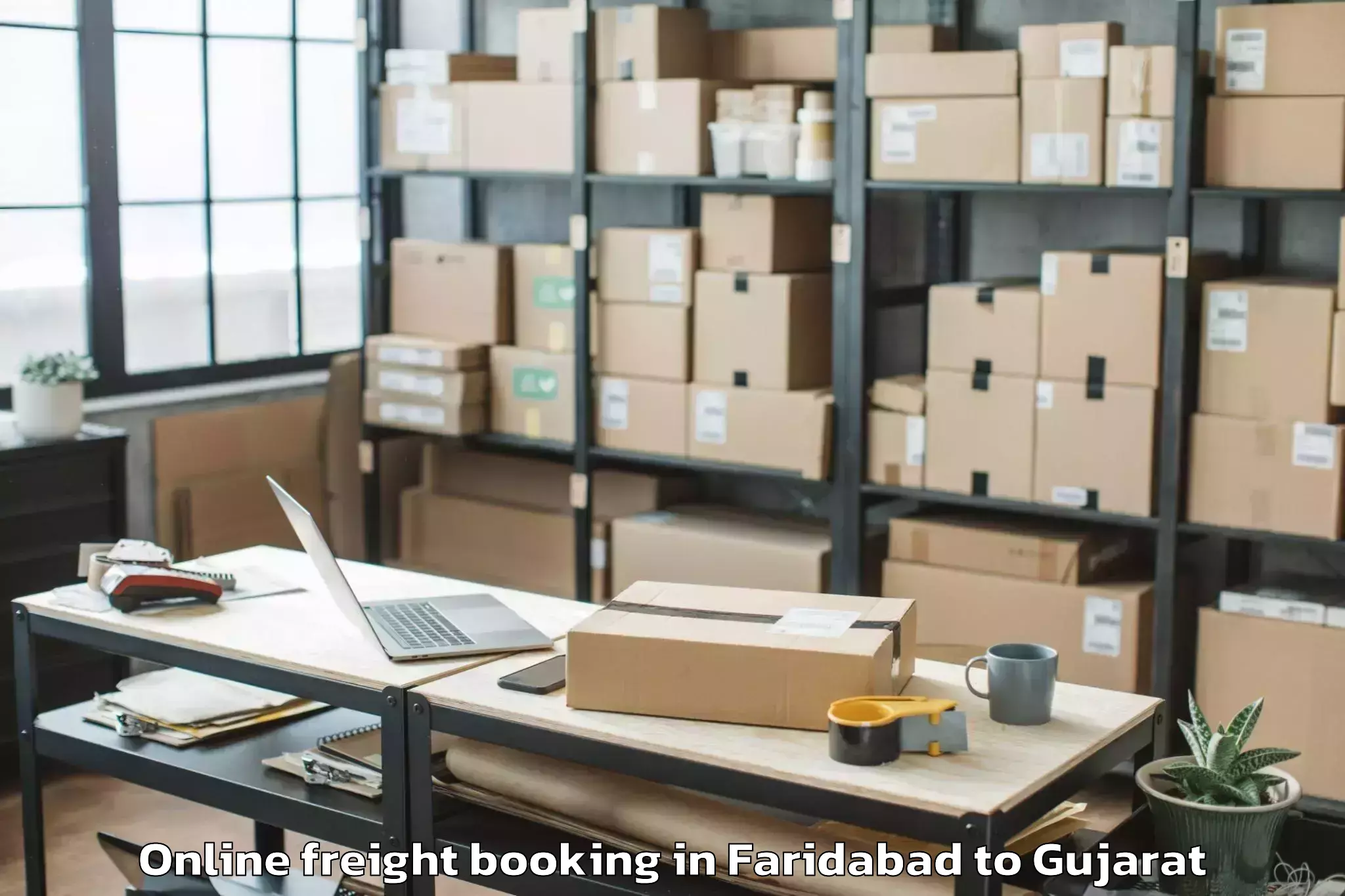 Top Faridabad to Halol Online Freight Booking Available